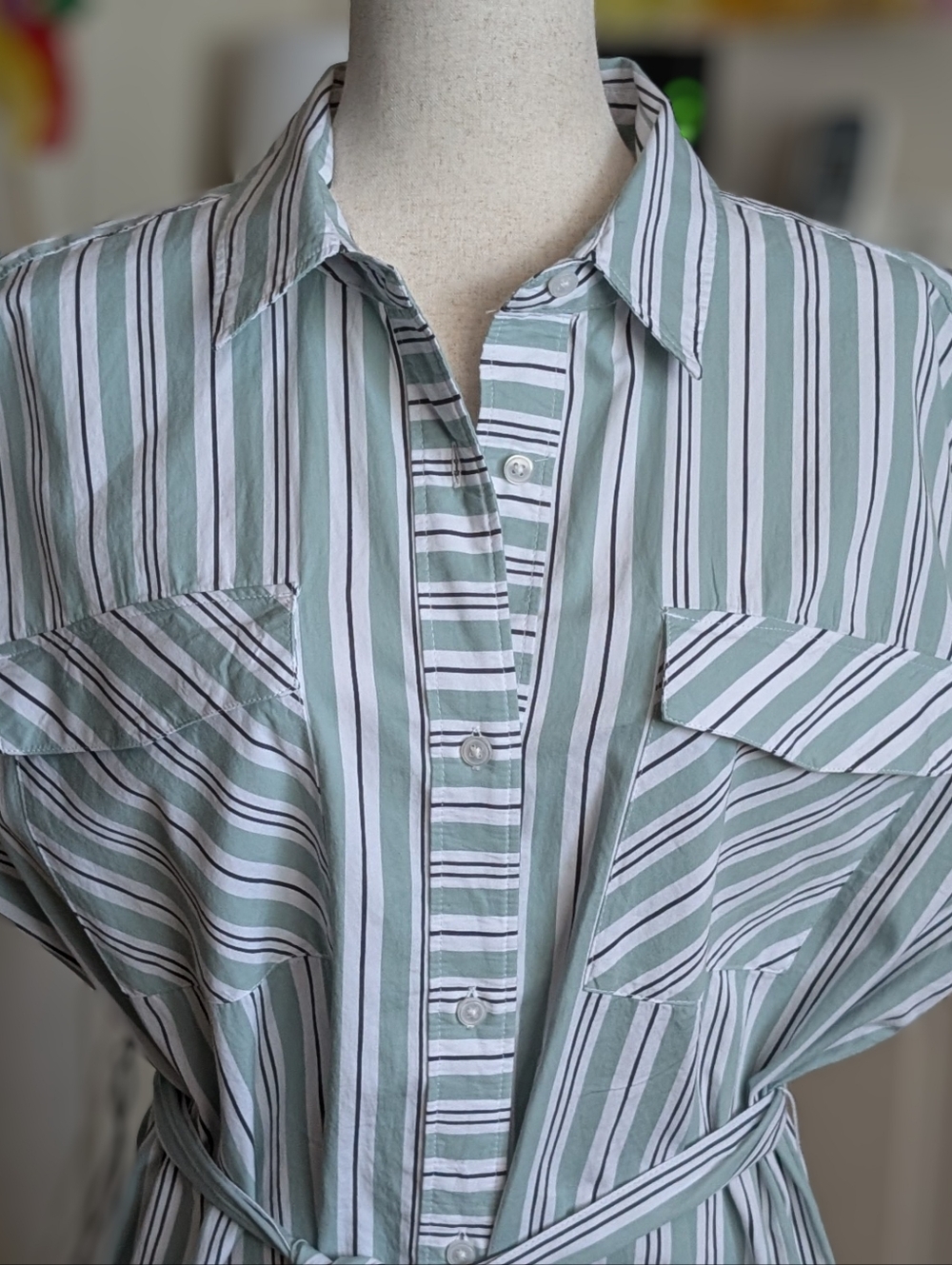Nordstrom Striped Collared Shirtdress